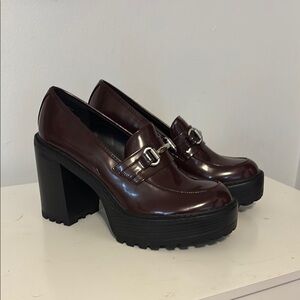 Madden Girl Burgundy Platform Loafers
